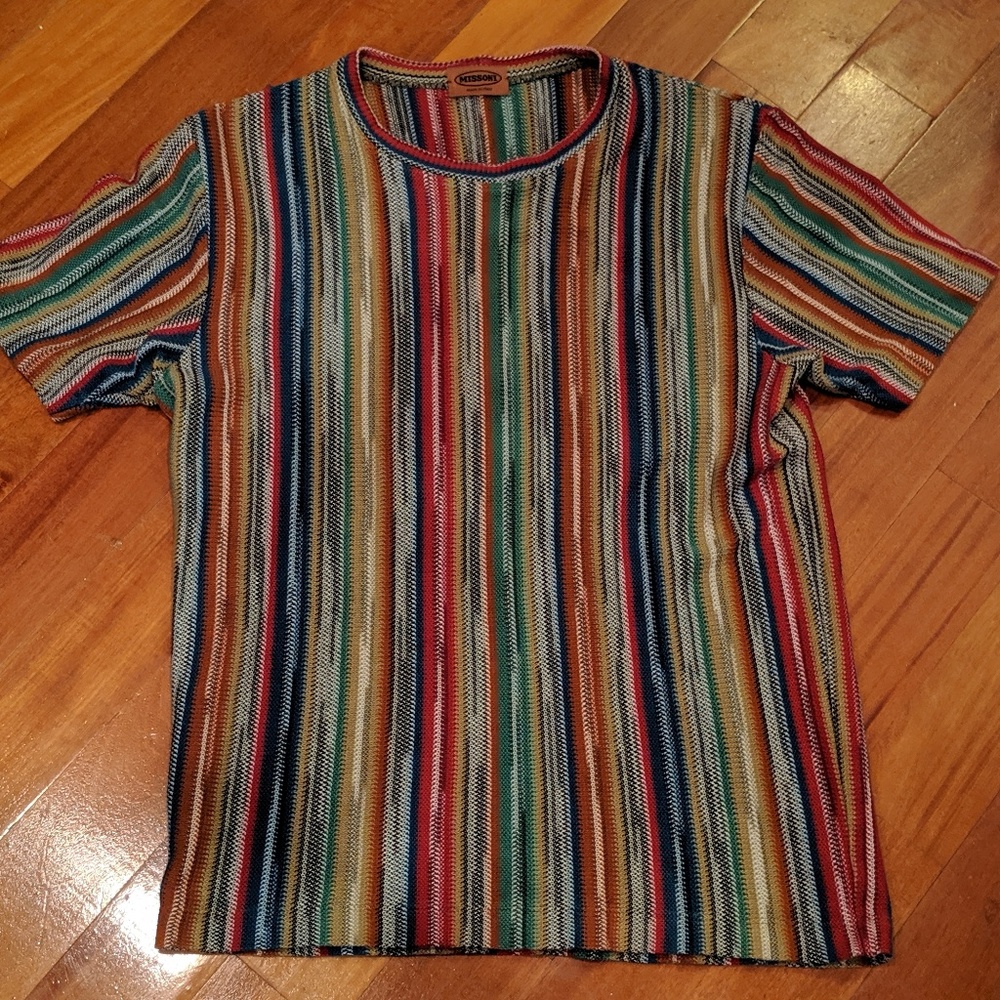 Vintage Missoni Mens Woven Mulitcolor Shirt 48/S